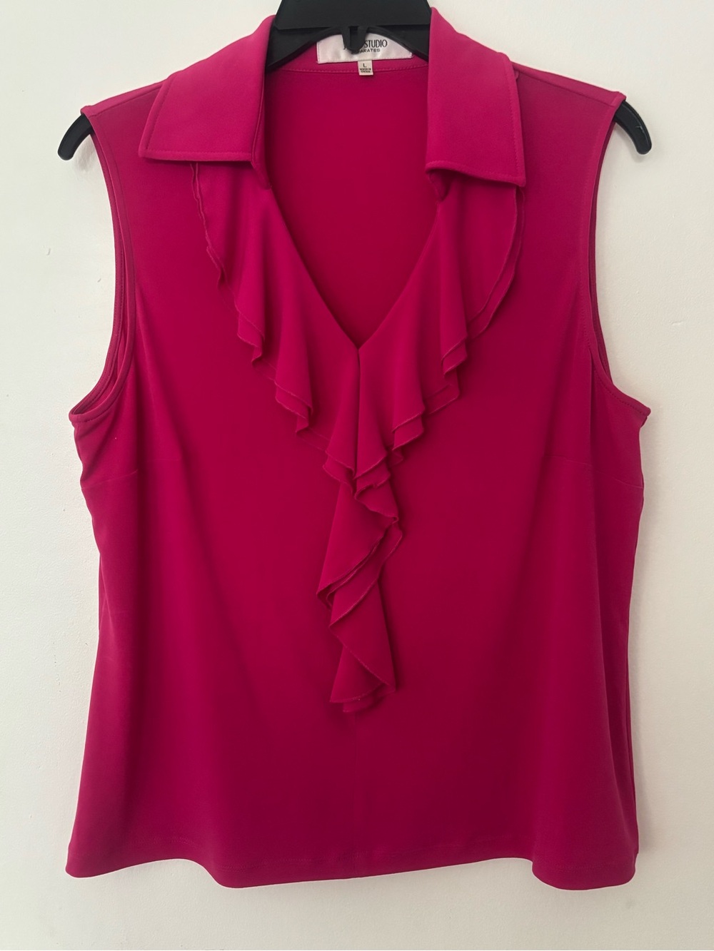 Jones Studio Separates Sleeveless Ruffle Blouse – Women’s Large – Fuchsia
